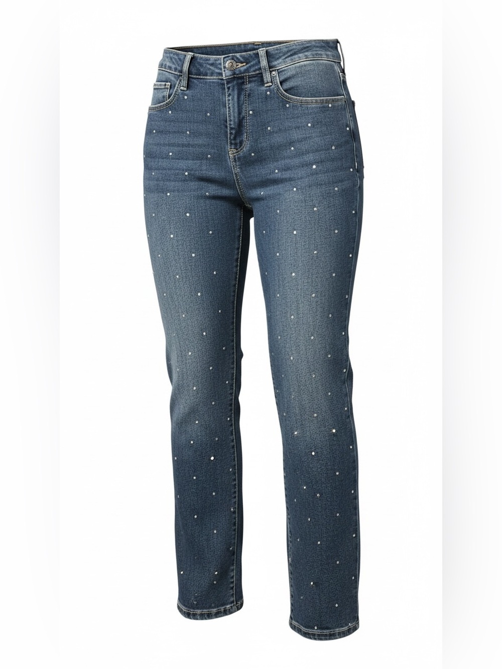 Express Rhinestone High Waisted Straight Jeans – Size 4